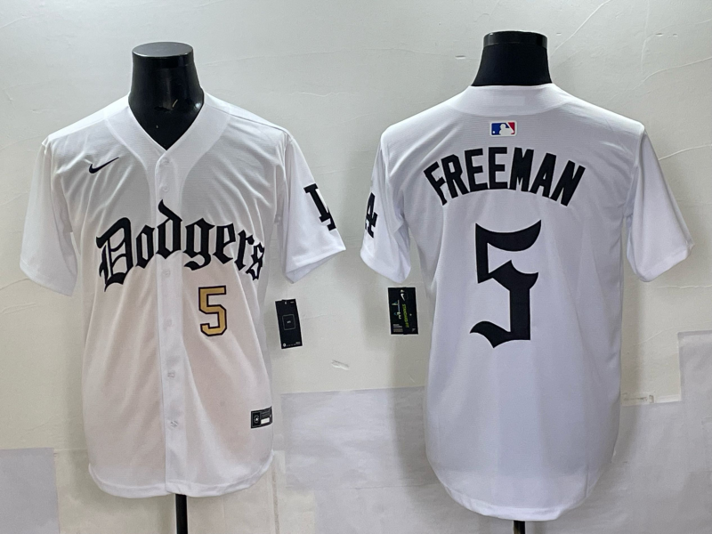 Men Los Angeles Dodgers 5 Freeman white Nike 2025 MLB jersey 005
